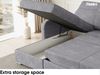 MEBLINI Schlafcouch mit Bettkasten - Ecksofa mit Schlaffunktion - Sofa mit Relaxfunktion und Kopfstützen - Couch L-Form - Eckcouch - Wohnlandschaft - EMERALD - 215x167x84cm - Dunkelgrau Webstoff Bild 4
