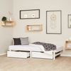 Holzbett 90x200 mit Matratze Bettkasten 2er Set Holzbettrahmen Weiß Palettenbett Einzelbett Bett Massiv Holz Bild 2