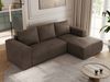 Ecksofa mit Schlaffunktion, Bettkasten und losen Kissen für das Wohnzimmer - TRENTINO - Braun Velvet - rechts Bild 4