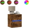 vidaXL Wand-Nachttisch mit LED-Leuchten Räuchereiche 3307969 Bild 2