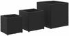 vidaXL Pflanzkübel 3 Stk. Schwarz Poly Rattan 366395 Bild 2