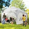 Faltbarer Gartenpavillon 3x6 m mit abnehmbaren Seitenwänden und Tragetasche, weiß Bild 3