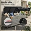 STEELSØN 'Serion' Polyrattan Aufbewahrungsbox 330 Liter, grau-meliert, 140×62×61 cm, wetterfest, Auflagenbox mit Innentasche Bild 3