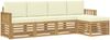 vidaXL Outdoor-Sofagarnitur 5 pcs Weiß und Creme 249 x 122,5 x 73 cm 3391665 Bild 2