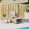 vidaXL Gartenstuhl mit Fußhocker Beige Poly Rattan 368620 Bild 3