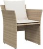 vidaXL Gartenstuhl mit Fußhocker Beige Poly Rattan 368620 Bild 4