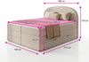 Boxspringbett Cloud XL mit 2 Bettkästen und Topper, mit Taschenfederkern- und Bonellfederkernmatratze, Doppelbett, Polsterbett aus Bouclé-Stoff mit Stauraum (Grau (Coral 75), 180 x 200 cm) Bild 4