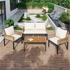 Flieks Gartenlounge-Set, (4-tlg), Gartenmöbel Set Bank & 2 Sessel & Tisch Bild 5