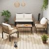 Flieks Gartenlounge-Set, (4-tlg), Gartenmöbel Set Bank & 2 Sessel & Tisch Bild 2