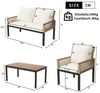Flieks Gartenlounge-Set, (4-tlg), Gartenmöbel Set Bank & 2 Sessel & Tisch Bild 4