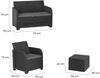 Dmora Loungeset für draußen Barrhead, Outdoor-Lounge mit Couchtisch, Terrassenset mit Kissen, 113x65 h74 cm, Anthrazit Bild 3