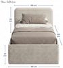 Home Collective Polsterbett Bett mit Stauraum, verstellbarem Lattenrost, viele Größen (Größen: 100x200 120x200 140x200 160x200 180x200 200x200, hochwertiger Kordstoff, made in Germany), wählbare Matratze Federkern oder Kaltschaum, Hellbeige Bild 3