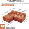 2-Sitzer Ecksofa modular in Orange H 70 x T 192 x B 167 cm aus Samt, L-Form mit Ottomane, ohne Montage Bild 5