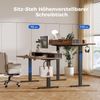 Höhenverstellbarer Schreibtisch 160 x 60 cm 2 Schubladen Braun Elektrisch Bild 3