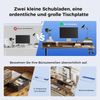 Höhenverstellbarer Schreibtisch 160 x 60 cm 2 Schubladen Braun Elektrisch Bild 5