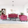 vidaXL 3-tlg. Sofagarnitur Weinrot Samt 3209213 Bild 3