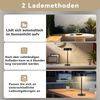 ZMH Solar Nachttischlampe mit Akku – Kabellose LED Nachttischlampe, Aufladbar 3600mAh, Touch – Dimmbar, Schwarz, Lampe mit USB Akku, Solarleuchten für Modernes Wohnzimmer, Outdoor Bild 5