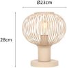 LED Tischleuchte mit Gitter Lampenschirm Beige, Höhe 28cm Bild 3