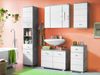 Hochschrank Pia / Pool, Holzwerkstoff, Grau, Weiß, 38 x 190 x 30 cm Bild 2