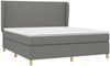 Boxspringbett mit Matratze Stoff Dunkelgrau 160x200 cm, Härtegrad: H2 [3128374] Bild 3