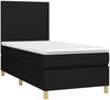 vidaXL Boxspringbett mit Matratze Schwarz 90x190 cm Stoff 3142139 Bild 3