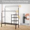 COSTWAY Kleiderständer, mit Rollen, Kleiderstangen, Ablagen, höhenverstellbar Bild 3