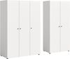 Home affaire Kleiderschrank BILLINGS, Schlafzimmerschrank, Schrank, Garderobenschrank (OTTO BESTSELLER, Garderobe & Schlafzimmer) Breite 200cm, weiß, 5-türig, inkl. 2 Kleiderstangen und 5 Ablageböden Bild 3