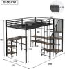 Hochbett 120×200 cm mit Rausfallschutz, Schreibtisch und Kleiderschrank, Schwarz, ohne Matratze Bild 5
