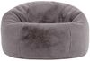 Icon Kingston Kunstfell Sitzsack, Hellgrau, Sitzsack Erwachsene mit Füllung, Bean Bag, Flauschig Sessel, Lounge Sessel, Lounge Stuhl, Schlafzimmer, Wohnzimmer, Wohnzimmer Möbel Bild 4