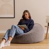 Icon Kingston Kunstfell Sitzsack, Hellgrau, Sitzsack Erwachsene mit Füllung, Bean Bag, Flauschig Sessel, Lounge Sessel, Lounge Stuhl, Schlafzimmer, Wohnzimmer, Wohnzimmer Möbel Bild 2