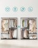 Songmics Kleiderschrank offen, Stahl, Kunststoff, Schwarz, 43 x 138 x 182 cm Bild 2