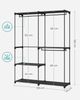 Songmics Kleiderschrank offen, Stahl, Kunststoff, Schwarz, 43 x 138 x 182 cm Bild 4