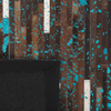 Teppich Kuhfell braun blau 140 x 200 cm Patchwork Kurzflor KISIR Bild 5