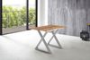 Esstisch Baumkante massiv Akazie natur 120 x 80 silber X-Gestell LUBIN 76509182 Bild 3
