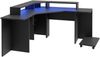 Eckschreibtisch >TEZAUR< Gamingtisch, LED-Wechselbeleuchtung, schwarz - 160x91,1x160cm (B/H/T) Bild 3