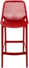 Barhocker modern Rot LORL - Kunststoff, 105x45x53cm Barhocker mit Lehne Tresenhocker Barstuhl Küchenhocker Thekenhocker hoher Stuhl Bild 2