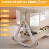oyajia Beistellbett 3 in 1 Beistellbett Stubenwagen Babybett Baby Reisebett, 6-stufige Höhenverstellung, mit Rollen, Moskitonetz und Matratze Bild 4