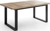 WFL GROUP Esstisch Valentino ausziehbar rechteckig loft mit schwarzen Metallbeinen (MADE IN EU, erhältlich in 3 Größen – 140/160/160 cm ausziehbar auf 180/200/240 cm), platzsparender Tisch in Holzoptik für Küche, Esszimmer oder Wohnzimmer Bild 4