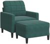 vidaXL Sessel mit Hocker Dunkelgrün 60 cm Samt 3278259 Bild 2