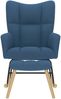 vidaXL Schaukelstuhl mit Fußhocker Blau Stoff 4016808 Bild 3