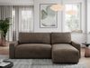 Ecksofa L-form, mit Schlaffunktion und Bettkasten - ARGOS, Braun, Velours Bild 2
