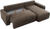 Ecksofa L-form, mit Schlaffunktion und Bettkasten - ARGOS, Braun, Velours Bild 5