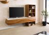 Wohnwand Akazie 204x40x145 natur lackiert / Marmor weiß MONTREAL #143 Bild 3