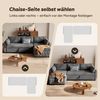 Patbrela Ecksofa mit Schlaffunktion, L-Form Ausziehbares Sofa mit Stauraum, Extra tiefe Sitzfläche, Links/Rechts montierbare Ottomane Bild 3