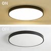style home LED Deckenleuchte Runde Deckenlampe aus Metall, LED fest integriert, Leuchte für Wohnzimmer Schlafzimmer Küche Büro, 50 x 50 x 4 cm, Schwarz Bild 2
