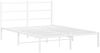 vidaXL Bettgestell mit Kopfteil Metall Weiß 140x190 cm 355414 Bild 3