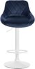 CLP 2er Set Barhocker Lazio Samt höhenverstellbar und 360 Grad drehbar,blau weiß Bild 4