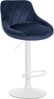CLP 2er Set Barhocker Lazio Samt höhenverstellbar und 360 Grad drehbar,blau weiß Bild 3