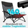 Sekey 2er Set Strandstuhl Faltbar Campingstuhl Klappbar Klappstuhl mit Niedrigen Stuhlbeinen, bis 140 kg, Grau Bild 4