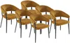 Vente-unique - AVRELA Stuhl Stoff Gelb - B 55 cm x H 77 cm x L 56 cm Bild 2